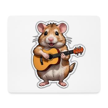 Hamster spielt Gitarre - Mousepad (Querformat) - Weiß - Vorne