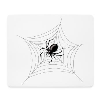 Effrayante Araignée d’Halloween dans sa toile - Tapis de souris (format paysage) - blanc - Devant