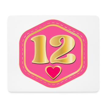 Zahl Zwölf - 12. Geburtstag - Mousepad (Querformat) - Weiß - Vorne