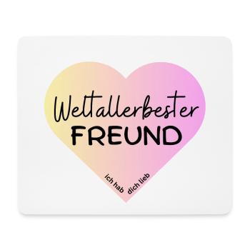 Weltallerbester Freund- ich hab dich lieb! - Mousepad (Querformat) - Weiß - Vorne