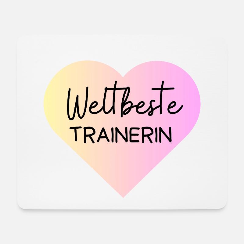 Weltbeste Trainerin! Personalisierbar - Mousepad (Querformat) - Weiß