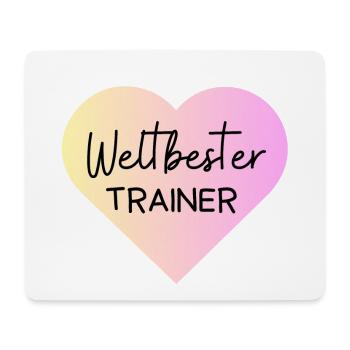 Weltbester Trainer! Herz, personalisierbar - Mousepad (Querformat) - Weiß - Vorne
