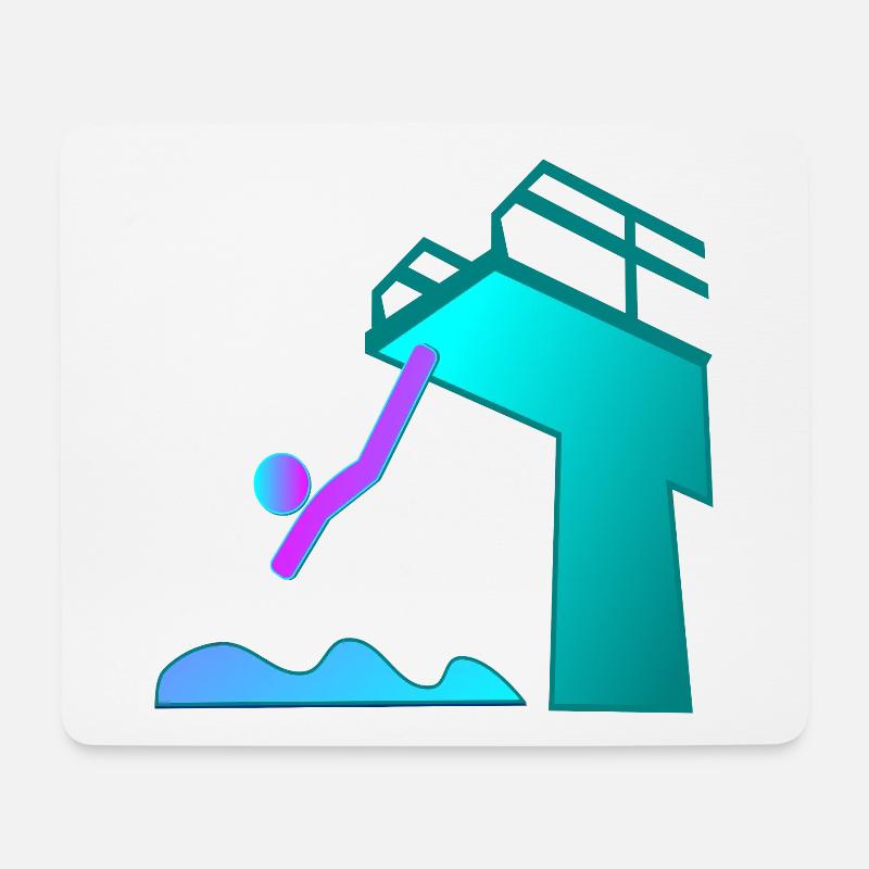 TURMSPRINGEN WASSERSPRINGEN SPORT - Mousepad (Querformat) - Weiß