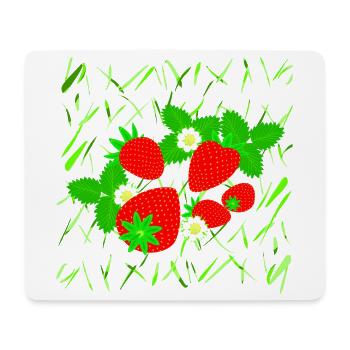 Strawberries in different sizes - Mouse Pad (horizontal) - white - Front