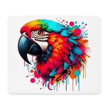 Papagei - Mousepad (Querformat) - Weiß - Vorne
