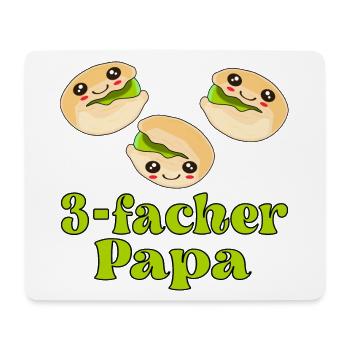 Dreifacher Papa - Vatertag 3 Kinder - Pistazien - Mousepad (Querformat) - Weiß - Vorne