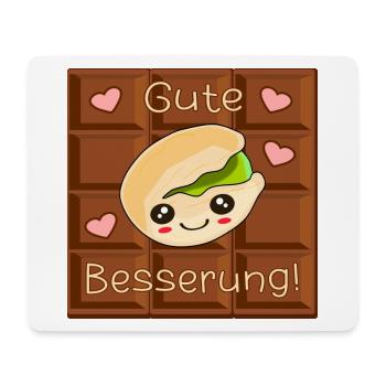 GUTE BESSERUNG WÜNSCHEN - PISTAZIEN SCHOKOLADE - Mousepad (Querformat) - Weiß - Vorne