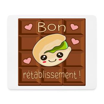 Bon rétablissement - Chocolat aux Pistaches - Tapis de souris (format paysage) - blanc - Devant