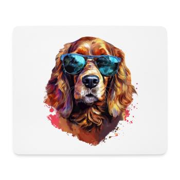 Cocker Spaniel with Sunglasses - Mouse Pad (horizontal) - white - Front