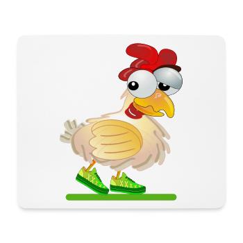 HÜHNER COMIC LAUFEN RENNEN - Mousepad (Querformat) - Weiß - Vorne