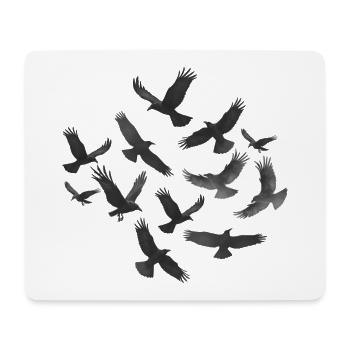 Vogelschwarm, gothic design, Animal prints - Mousepad (Querformat) - Weiß - Vorne
