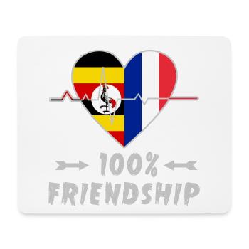 Uganda and France 100% friendship - Mouse Pad (horizontal) - white - Front