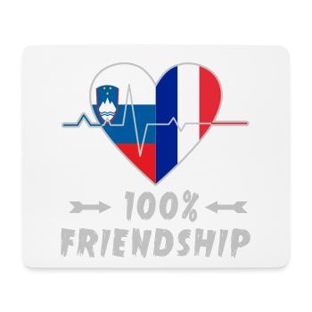 100 % amitié entre la Slovénie et la France - Tapis de souris (format paysage) - blanc - Devant