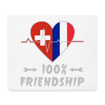 Schweiz und Frankreich 100% Freundschaft - Mousepad (Querformat) - Weiß - Vorne