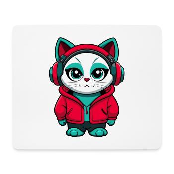 Arabe Mau Chat Race Dessin Animé Kawaii Animal Pet - Tapis de souris (format paysage) - blanc - Devant