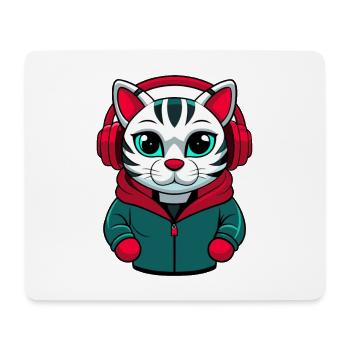 Bengalkatze Rasse Karikatur Kawaii Tier Haustier - Mousepad (Querformat) - Weiß - Vorne
