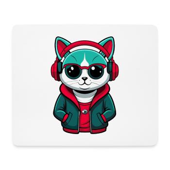 Chat Abyssin Race Dessin Animé Kawaii Animal Pet - Tapis de souris (format paysage) - blanc - Devant