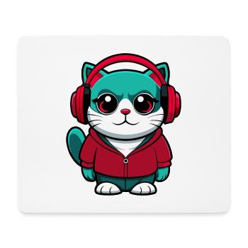 American Wirehair Cat Breed Cartoon Kawaii Animal - Mouse Pad (horizontal) - white - Front