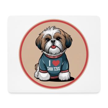 I Love Shih Tzus The cute lion dog to cuddle - Mouse Pad (horizontal) - white - Front