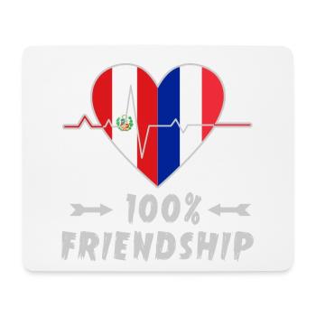 Peru und Frankreich 100% Freundschaft - Mousepad (Querformat) - Weiß - Vorne
