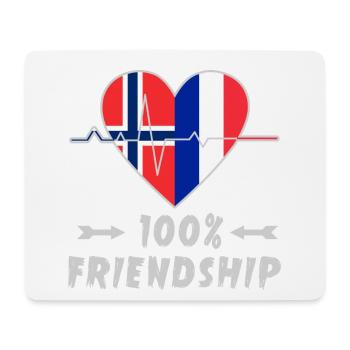 Norwegen und Frankreich 100% Freundschaft - Mousepad (Querformat) - Weiß - Vorne
