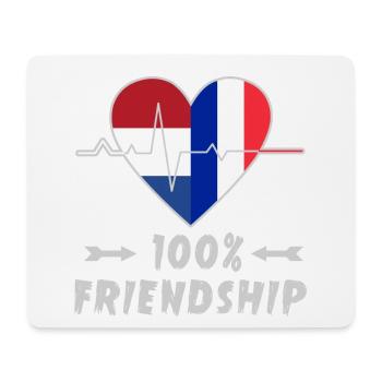 Les Pays-Bas et la France, une amitié à 100 % - Tapis de souris (format paysage) - blanc - Devant