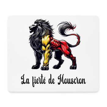 Motif du drapeau lion de Mouscron - Tapis de souris (format paysage) - blanc - Devant