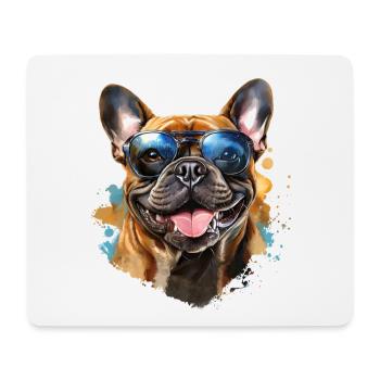 Frenchie with sunglasses - Mouse Pad (horizontal) - white - Front