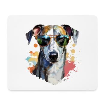 Greyhound with sunglasses - Mouse Pad (horizontal) - white - Front