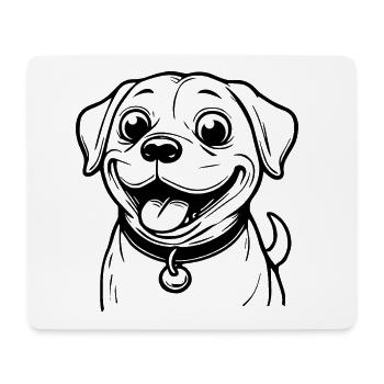 Image of the head of a cheerful dog - Mouse Pad (horizontal) - white - Front