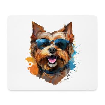 Yorkie with sunglasses - Mouse Pad (horizontal) - white - Front