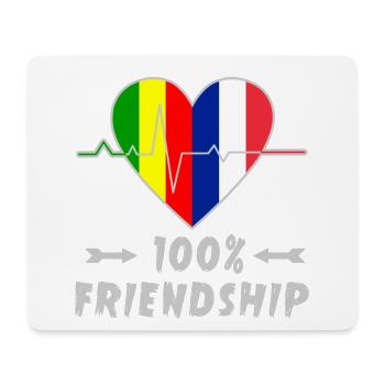 100 % amitié entre le Mali et la France - Tapis de souris (format paysage) - blanc - Devant