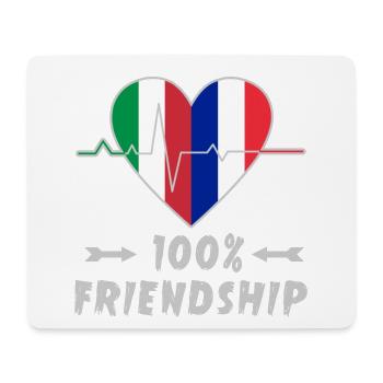 Italy and France 100% friendship - Mouse Pad (horizontal) - white - Front