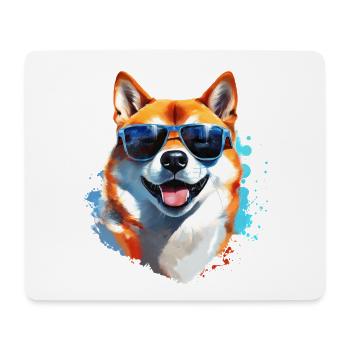 Shiba Inu with sunglasses - Mouse Pad (horizontal) - white - Front