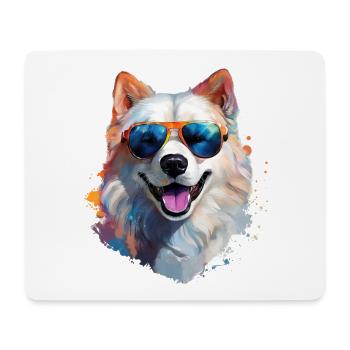 Samoyed with sunglasses - Mouse Pad (horizontal) - white - Front