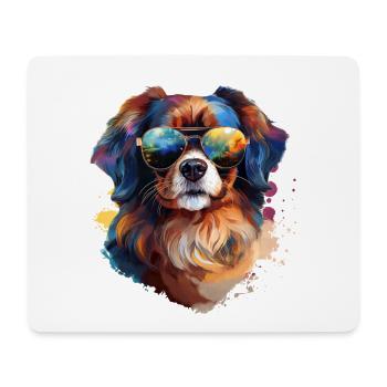Tibetan Spaniel with Sunglasses - Mouse Pad (horizontal) - white - Front