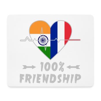 L'Inde et la France : une amitié à 100 % - Tapis de souris (format paysage) - blanc - Devant