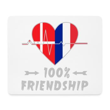 Dänemark und Frankreich 100% Freundschaft - Mousepad (Querformat) - Weiß - Vorne