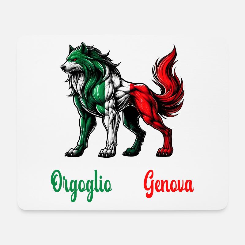 Der stolz von Genua Italien Flagge - Mousepad (Querformat) - Weiß