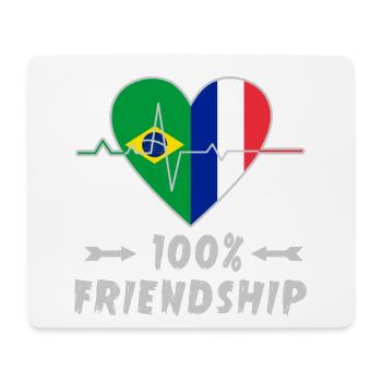 Brazil and France 100% friendship - Mouse Pad (horizontal) - white - Front