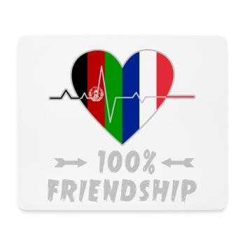 Afghanistan and France 100% friendship - Mouse Pad (horizontal) - white - Front