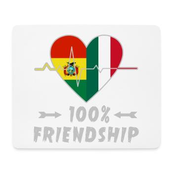 100 % amitié entre la Bolivie et l'Italie - Tapis de souris (format paysage) - blanc - Devant