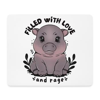 Hippo Filled with Love and Rage - Mouse Pad (horizontal) - white - Front