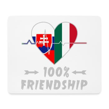 Slowakei und Italien 100% Freundschaft - Mousepad (Querformat) - Weiß - Vorne