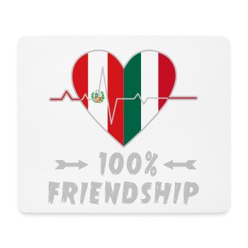 Peru and Italy 100% friendship - Mouse Pad (horizontal) - white - Front