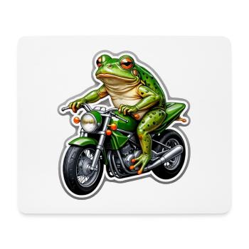 Frosch auf Motorrad - Mousepad (Querformat) - Weiß - Vorne