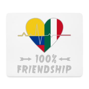 Colombia and Italy 100% friendship - Mouse Pad (horizontal) - white - Front