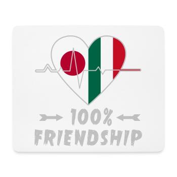 Japan and Italy 100% friendship - Mouse Pad (horizontal) - white - Front