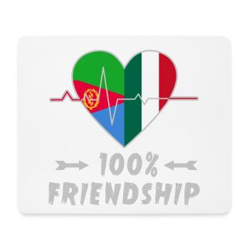 Eritrea and Italy 100% friendship - Mouse Pad (horizontal) - white - Front