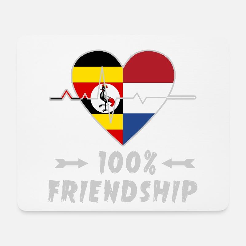 Uganda und Niederlande 100% Freundschaft - Mousepad (Querformat) - Weiß